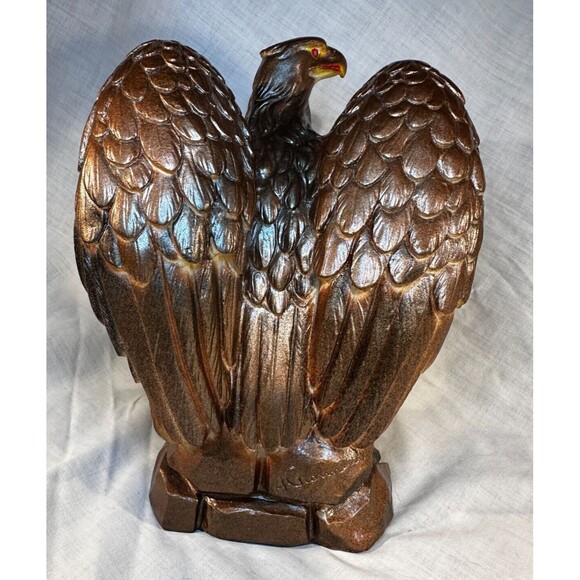 VINTAGE Signed Giannelli Great Eagle 8" Sculpture  w Rare Painted Copper Finish - Picture 2 of 12